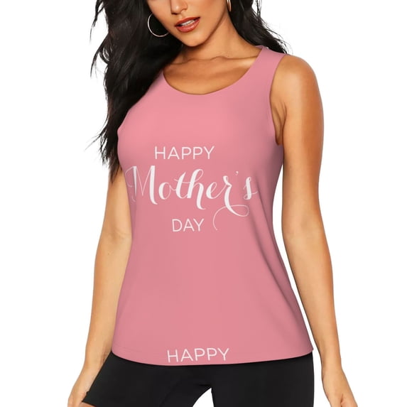 Gaeub Happy Mother's Day Women's Workout Tank Tops Lightweight Sleeveless Shirts for Women for Athletic Running Tennis Yoga - XX-Large