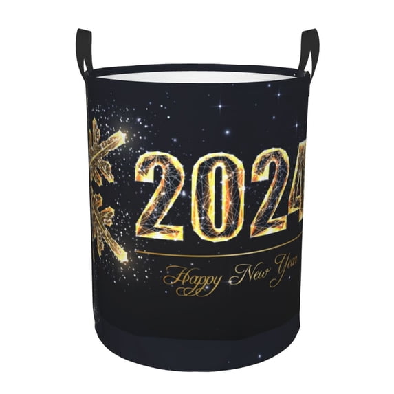 Gaeub Happy New Year 2024 (5) Dirty Clothes Storage Basket, Toy Storage Bin for Storing Clothing, Diapers, Toys - Small