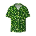 thumbnail image 1 of Gaeub Happy St. Patrick's day Men's Lapel Short Sleeve Shirt, Relaxed Fit Shirt, Soft and Breathable for Outdoors Party Travel - Small, 1 of 7
