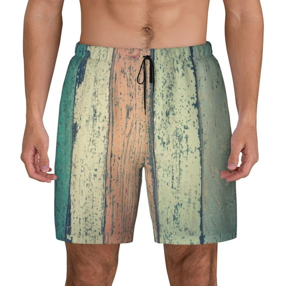 Gaeub Hardwood Mens Swim Trunks Stretch Beach Shorts Quick Dry for Men Swim Shorts Swimwear with Pockets- X-Large