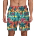 thumbnail image 1 of Gaeub Hawaii Palms Mens Swim Trunks Stretch Beach Shorts Quick Dry for Men Swim Shorts Swimwear with Pockets- Large, 1 of 9