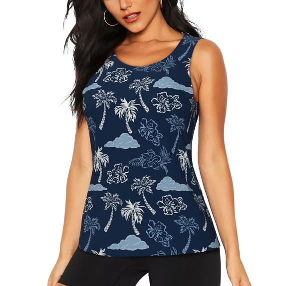 Gaeub Hawaii Palms Women's Workout Tank Tops Lightweight Sleeveless Shirts for Women for Athletic Running Tennis Yoga - XX-Large