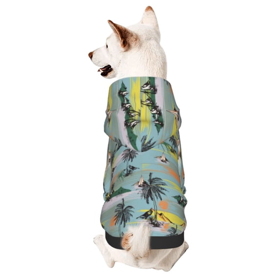 Gaeub Hawaiian Style Dog Hoodie Sweatshirts Warm Dog Clothes for Small Dogs,Puppy and Cat Costume-Medium
