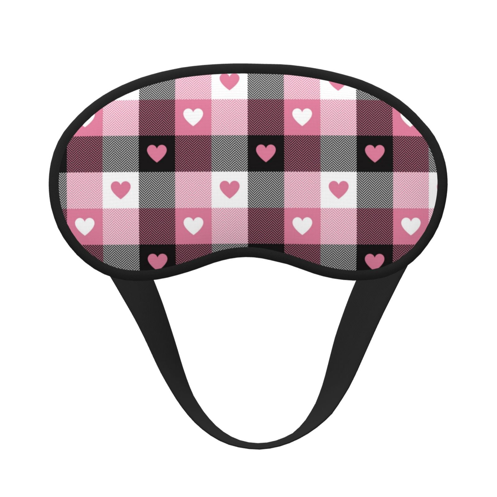 Gaeub Heart Plaid Printed Sleep Mask, Eye Masks for Sleeping, Eye Sleep ...