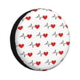 thumbnail image 1 of Gaeub Heartbeat Symbol 14-17in Tire Cover, Spare Tire Cover, for Camper Caravan, Trailer, Car, Truck, SUV, Jeep - 15 inch, 1 of 9