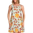 thumbnail image 1 of Gaeub Hearts And Autumn Leaves Print Women's Sleeveless Dresses,Beach Casual Tank Loose Sundress,A Line Beach Dresses with Pockets,Womens Summer Maxi Dress, 1 of 7
