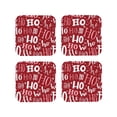 thumbnail image 1 of Gaeub Ho Pattern Funny Christmas Print 4 Pcs Leather Coasters for Drinks ,Drink Coasters Sets,Drink Table Cup Coasters for Living Room Kitchen Coffee Decor-Square, 1 of 6