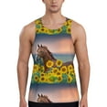 thumbnail image 1 of Gaeub Horse Sunflowers Men's Athletic Tank Top, Workout Sleeveless Shirts, Running Tank Tops for Gym, Running, Training - XX-Large, 1 of 9
