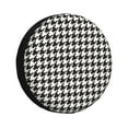 thumbnail image 1 of Gaeub Houndstooth Black And White 14-17in Tire Cover, Spare Tire Cover, for Camper Caravan, Trailer, Car, Truck, SUV, Jeep - 17 inch, 1 of 9