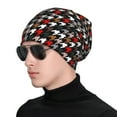 thumbnail image 1 of Gaeub Houndstooth Green Red Print Beanie Hats for Men Women,Winter Caps,Knit Cuffed Beanie,Cuffed Cap,Great for Winter Activities, 1 of 7
