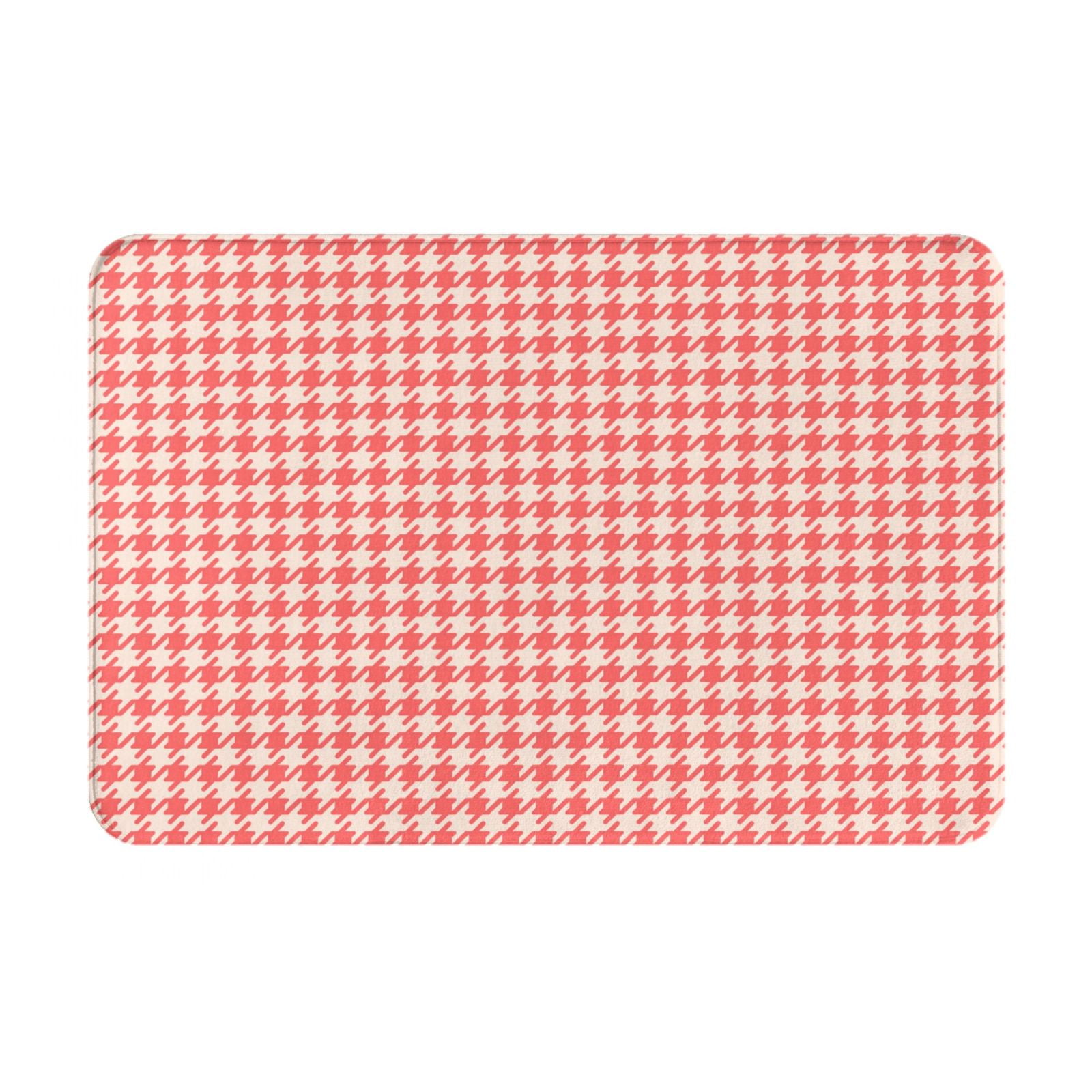 Heavyweight Rugs Gaeub Houndstooth With Red And White Print Door Mat with Heavy Duty ...