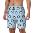 thumbnail image 1 of Gaeub Husky Head Print Mens Swim Trunks with Compression Liner,Board Shorts Quick Dry,Beach Swimwear with Pockets-Medium, 1 of 6