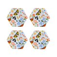 thumbnail image 1 of Gaeub Insects and Flowers Print 4 Pcs Leather Coasters for Drinks ,Drink Coasters Sets,Drink Table Cup Coasters for Living Room Kitchen Coffee Decor-Hexagon, 1 of 6