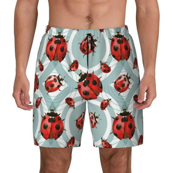 Gaeub Insects Mens Swim Trunks Stretch Beach Shorts Quick Dry for Men Swim Shorts Swimwear with Pockets- Large