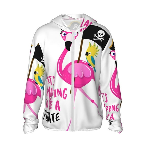 Gaeub It'S Flamazing To Be A Pirate Men's and Women's UPF 50+ Long-Sleeved Sun Protection Clothing, Fishing Shirt Long Sleeve Zip-Small