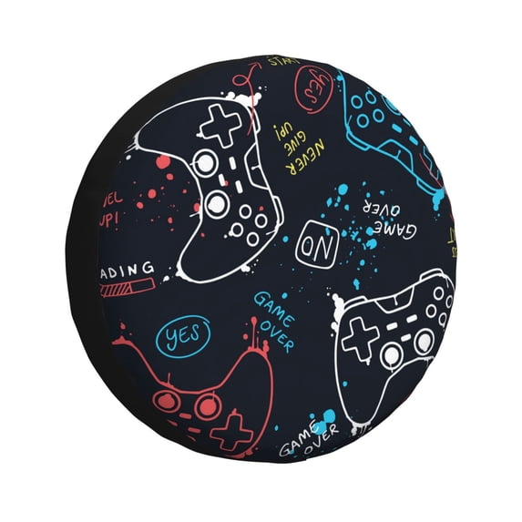 Gaeub Joystick Gamepad 14-17in Tire Cover, Spare Tire Cover, for Camper Caravan, Trailer, Car, Truck, SUV, Jeep - 14 inch