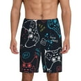 thumbnail image 1 of Gaeub Joystick Gamepad Printed Men's Short Pajama Pants, Lightweight Lounge & Sleep Bottoms Keep You Cool - Large, 1 of 9