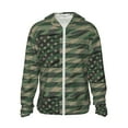 thumbnail image 1 of Gaeub Jungle Green Camo USA Flag Men's and Women's UPF 50+ Long-Sleeved Sun Protection Clothing, Fishing Shirt Long Sleeve Zip - XX-Large, 1 of 9