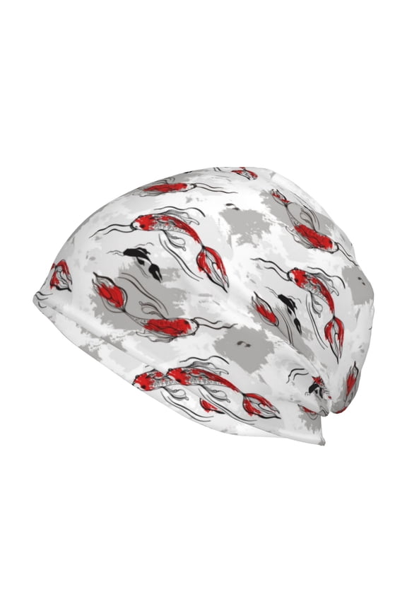 Koi Fish Knit Cuffed Beanie Top Level Beanie Men Women Winter Knit Caps Soft Ski Hat