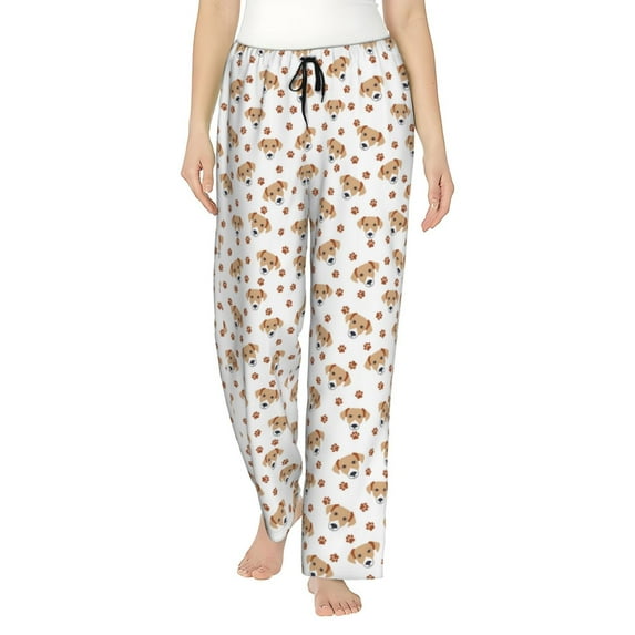 Gaeub Labrador Retriever Dog Soft Pajama Pants for Women, Wide Leg Comfy Casual Lounge Yoga Capri Pants Wide Leg-Medium