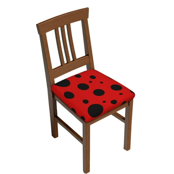 Gaeub Ladybug Pattern Square Chair Seat Covers, Stretch Fitted Printed Chair Seat Cushion Cover for Kitchen, Office - One Size