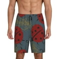 thumbnail image 1 of Gaeub Ladybug Printed Men's Short Pajama Pants, Lightweight Lounge & Sleep Bottoms Keep You Cool - Small, 1 of 9