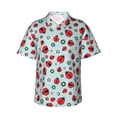thumbnail image 1 of Gaeub Ladybugs And Flowers 1 Print Men's Hawaiian Shirt,Button Down Short Sleeves Shirts,Tropical Beach Casual Button Down Shirts,Small, 1 of 7