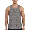 thumbnail image 1 of Gaeub Ladybugs on Black and White Striped Men's Athletic Tank Top, Workout Sleeveless Shirts, Running Tank Tops for Gym, Running, Training - X-Large, 1 of 9