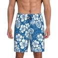 thumbnail image 1 of Gaeub Leaves And Flowers Print Men's Short Pajama Pants, Sleep Shorts, Household Pants, Casual Pants with Pockets-3X-Large, 1 of 6
