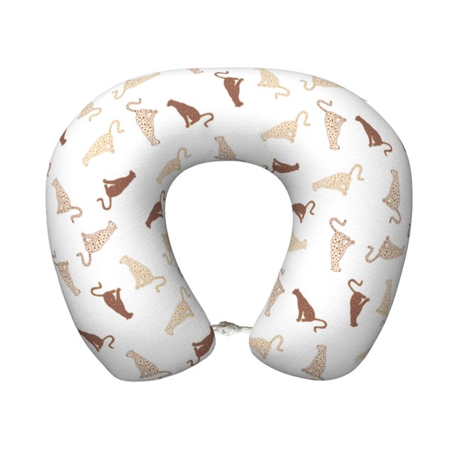 Gaeub Leopard Print Print Memory Foam Travel Pillow,UShaped Neck