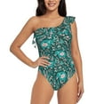 thumbnail image 1 of Gaeub Lephants in the Jungle Women's One Shoulder Ruffle Tummy Control Swimwear for Swimming Surfing Beach Party - XX-Large, 1 of 8