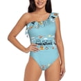 thumbnail image 1 of Gaeub Let's Go on an Adventure Women's One Shoulder Ruffle Tummy Control Swimwear for Swimming Surfing Beach Party - X-Large, 1 of 8