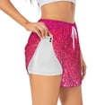 thumbnail image 1 of Gaeub Light Purple Glitter Print Women's Athletic Shorts,High Waisted Running Shorts,Pocket Sporty Short,Gym Elastic Workout Shorts-Medium, 1 of 7