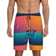 thumbnail image 1 of Gaeub Lighthouse and Whale Printed Men's Short Pajama Pants, Lightweight Lounge & Sleep Bottoms Keep You Cool - X-Large, 1 of 9