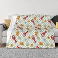 thumbnail image 1 of Gaeub Lobster Sea Shell Printed Flannel Throw Blanket,Plush Throw,Fuzzy Bed Blanket for Bedding Sofa and Travel,Decorative Blanket-40"x30", 1 of 6