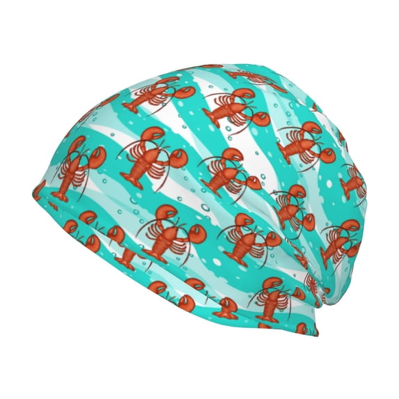 Gaeub Lobsters Of Turquoise Waves Knit Cuffed Beanie Top Level Beanie Men Women Winter Knit Caps Soft Ski Hat