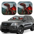 thumbnail image 1 of Gaeub Majestic Red Dragon Print 2-Piece Windshield Sun Shade,Foldable Car Front Window Sunshade,for Most Cars SUV Truck,Heat Blocker Visor Protector-Small, 1 of 6