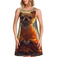 thumbnail image 1 of Gaeub Maple Leaf Meditating Chihuahua Print Women's Sleeveless Dresses,Beach Casual Tank Loose Sundress,A Line Beach Dresses with Pockets,Womens Summer Maxi Dress, 1 of 7