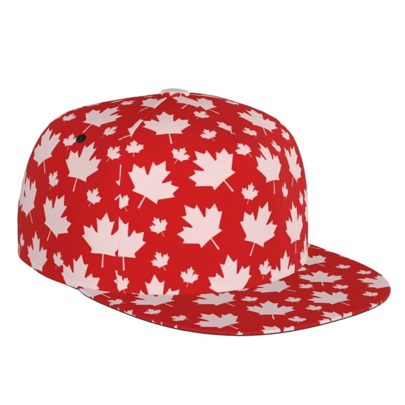 Gaeub Maple Leaves Flat Bill Snapback Hats Baseball Caps with Adjustable for Running Workouts and Outdoor Activities