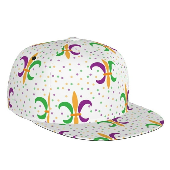 Gaeub Mardi Gras Carnival1 Flat Bill Snapback Hats Baseball Caps with Adjustable for Running Workouts and Outdoor Activities