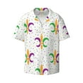 thumbnail image 1 of Gaeub Mardi Gras Carnival1 Men's Lapel Short Sleeve Shirt, Relaxed Fit Shirt, Soft and Breathable for Outdoors Party Travel - XX-Large, 1 of 7