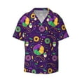 thumbnail image 1 of Gaeub Mardi Gras and Donuts Men's Lapel Short Sleeve Shirt, Relaxed Fit Shirt, Soft and Breathable for Outdoors Party Travel - Medium, 1 of 7