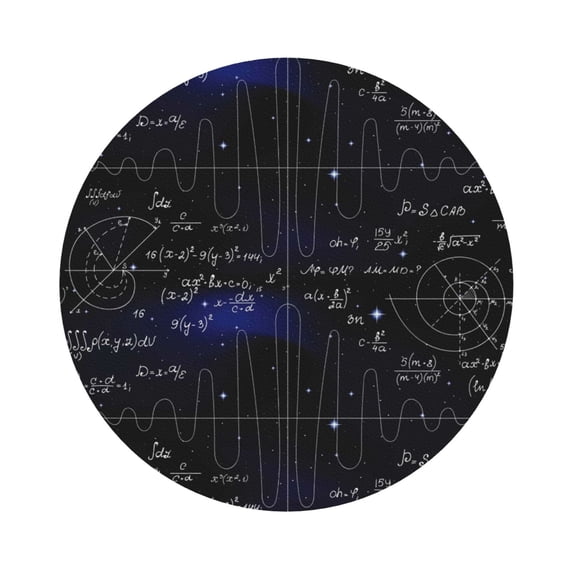 Gaeub Mathematica Science Print 6 Pcs Leather Coasters for Drinks ,Drink Coasters Sets,Drink Table Cup Coasters for Living Room Kitchen Coffee Decor,Round Shape