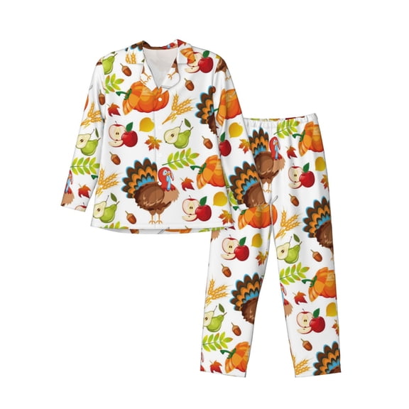 Gaeub Mens Pajamas Set Mens Sleepwear with Long Sleeve Top & Bottoms PJs-Large