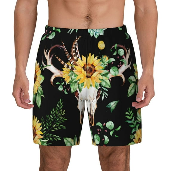 Gaeub Mens Swim Trunks Stretch Beach Shorts Quick Dry for Men Swim Shorts Swimwear with Pockets- Medium