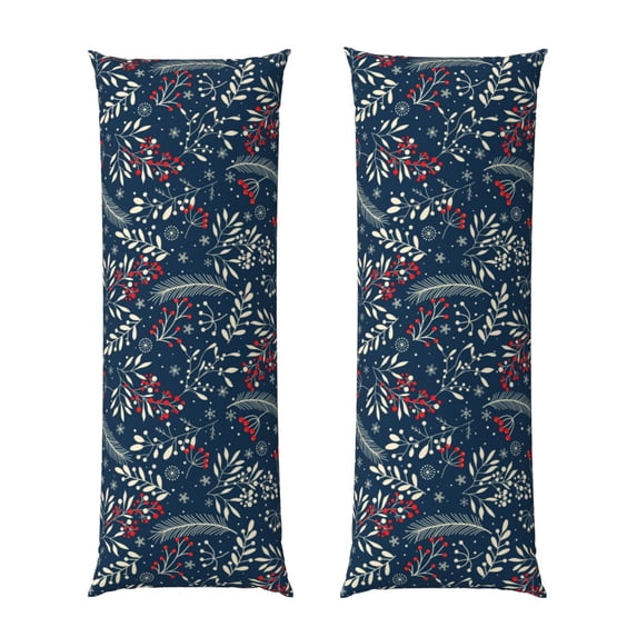 Gaeub Merry Christmas Printed Long Body Pillowcase Envelope Closure 1 Pack Wrinkle for Night Sweats - 20x54 in