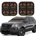 thumbnail image 1 of Gaeub Mexican Flower 2 Print 2-Piece Windshield Sun Shade,Foldable Car Front Window Sunshade,for Most Cars SUV Truck,Heat Blocker Visor Protector-Small, 1 of 6