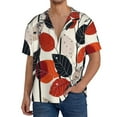 thumbnail image 1 of Gaeub Modern Abstract Leaf Pattern Men's Lapel Short Sleeve Shirt,Cuban Shirts For Men,Short Sleeve Button Down Men, Soft and Breathable for Outdoors Party Travel-4X-Large, 1 of 5