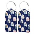 thumbnail image 1 of Gaeub Mom And Baby Owls Print Luggage Tag for Suitcase, Travel Leather Bag Tags Identifiers Privacy Cover ID Label with Durable Steel Loop for Women Men Kids Girls Travel-2 PCS, 1 of 5