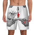 thumbnail image 1 of Gaeub Moose Kissing Under Mistletoe Mens Swim Trunks Stretch Beach Shorts Quick Dry for Men Swim Shorts Swimwear with Pockets- Medium, 1 of 9